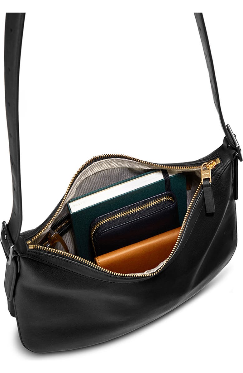 Shinola Medium Bixby Accordion Leather Crossbody Bag, Alternate, color, Black