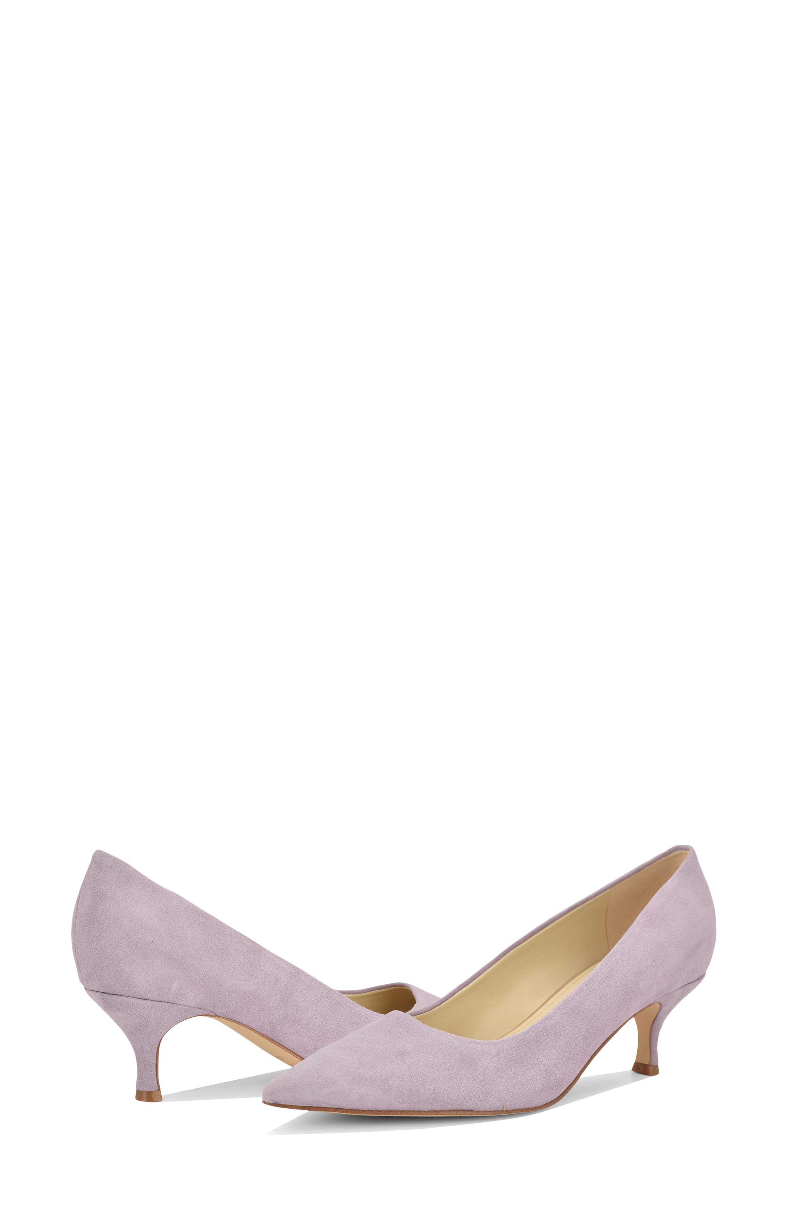 Nine West Siskp Pointed Toe Kitten Heel Pump, Alternate, color, Light Purple
