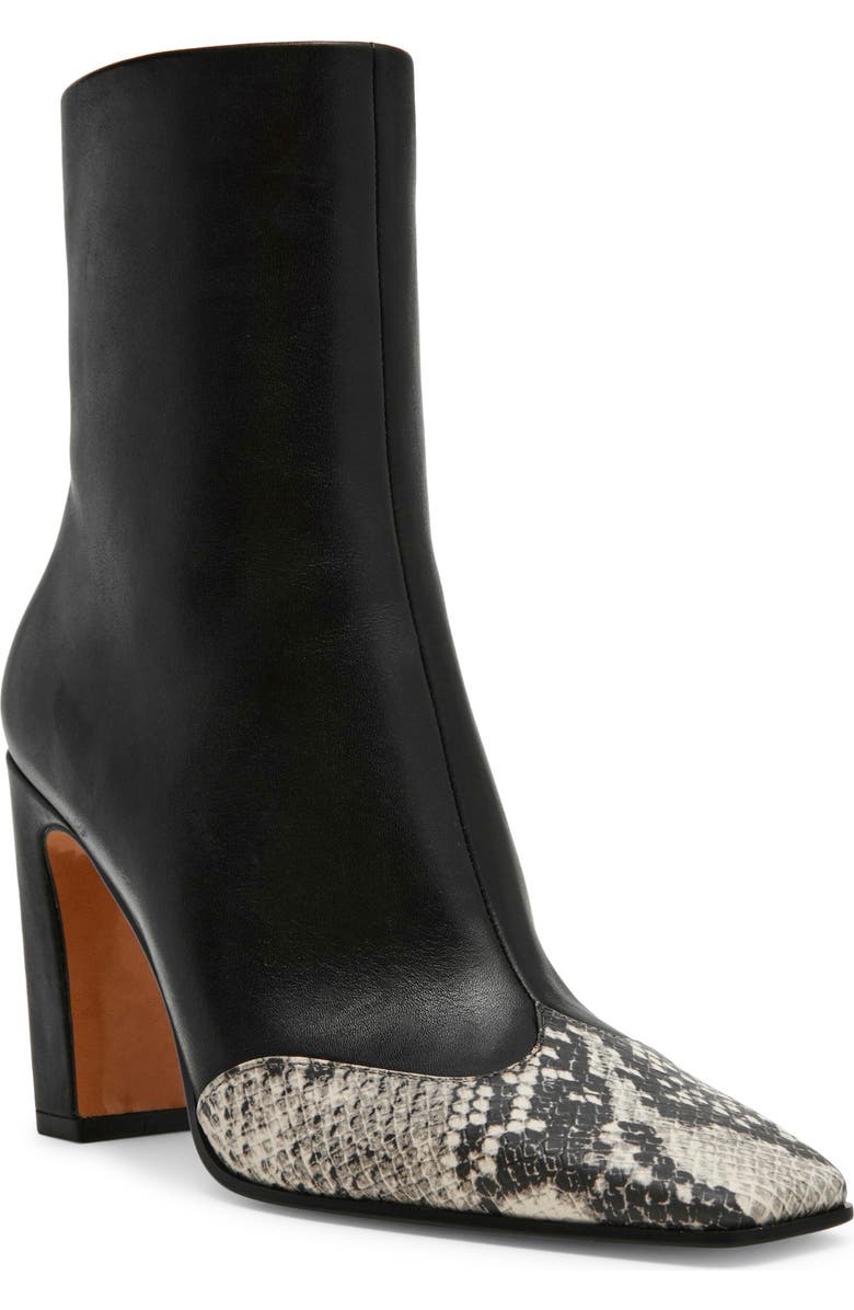 Steve Madden Lyle Cap Toe Bootie, Main, color, Black Leather Snake