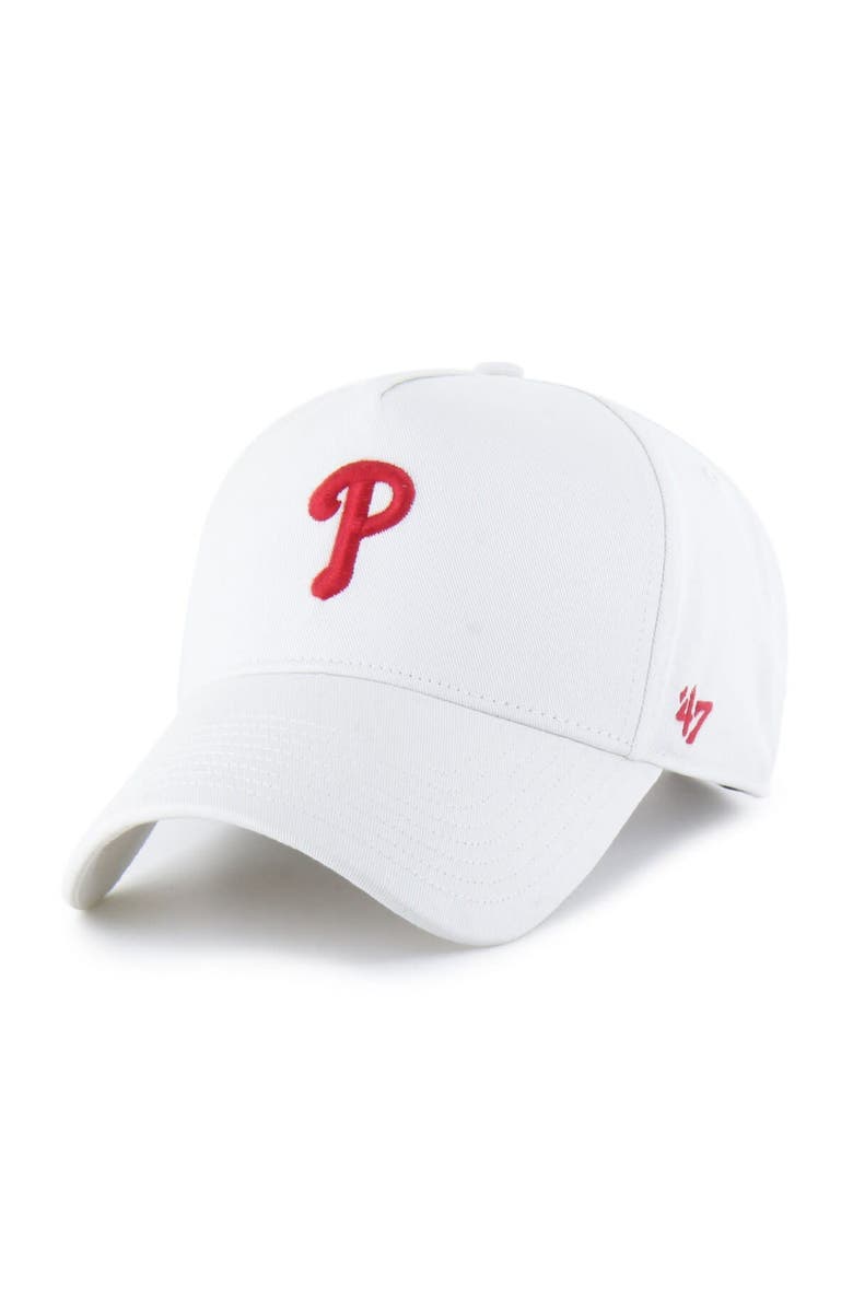 '47 Men's '47 White Philadelphia Phillies Foundational Pinch Offside Adjustable Hat, Alternate, color, White