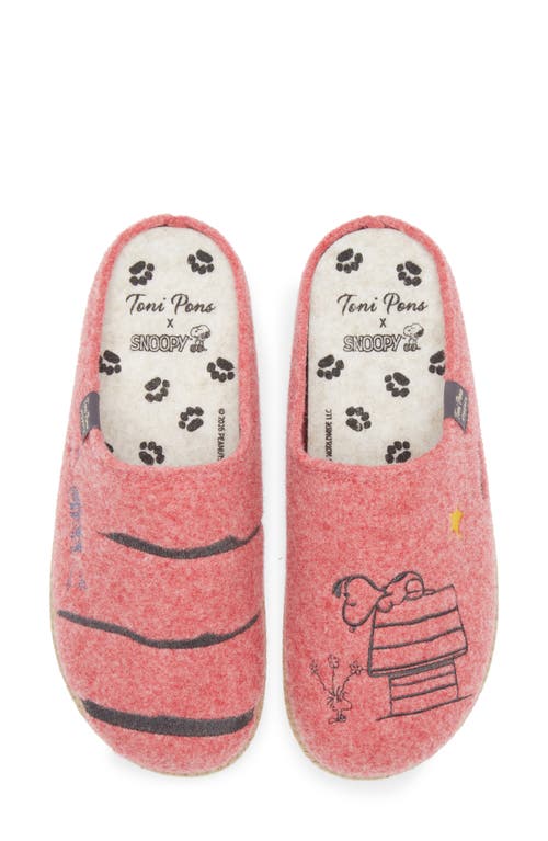 Toni Pons X Snoopy Wool Blend Slipper In Pink