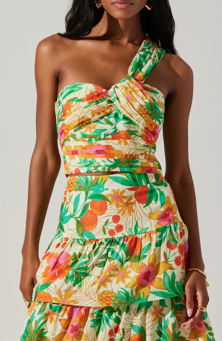 ASTR the Label Daya Floral Print Asymmetric Top, Main, color,