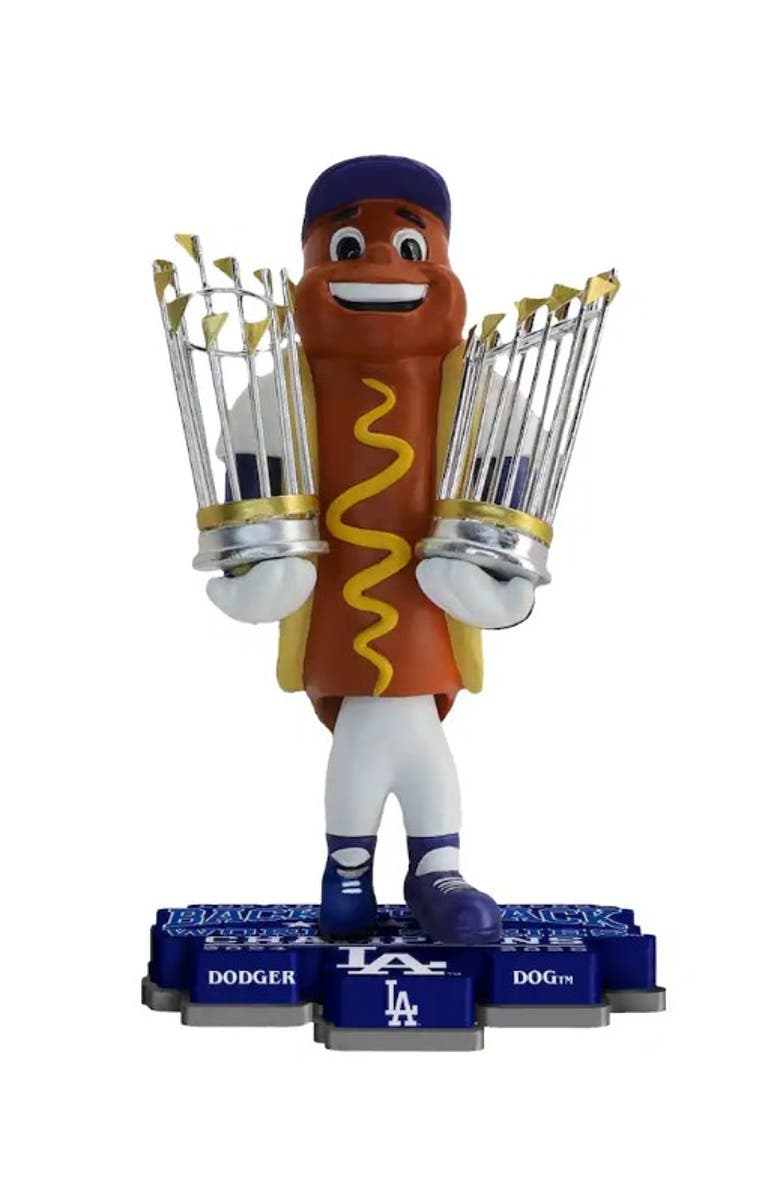 FOCO Dodger Dog (Los Angeles Dodgers) 2025 World Series Back to Back Champs Bobblehead, Main, color, Multi-Color