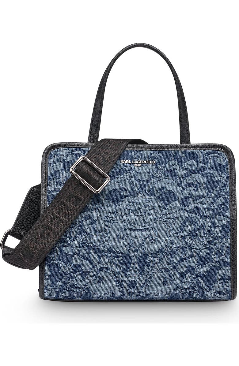 KARL LAGERFELD PARIS Maybelle Satchel, Main, color, Denim