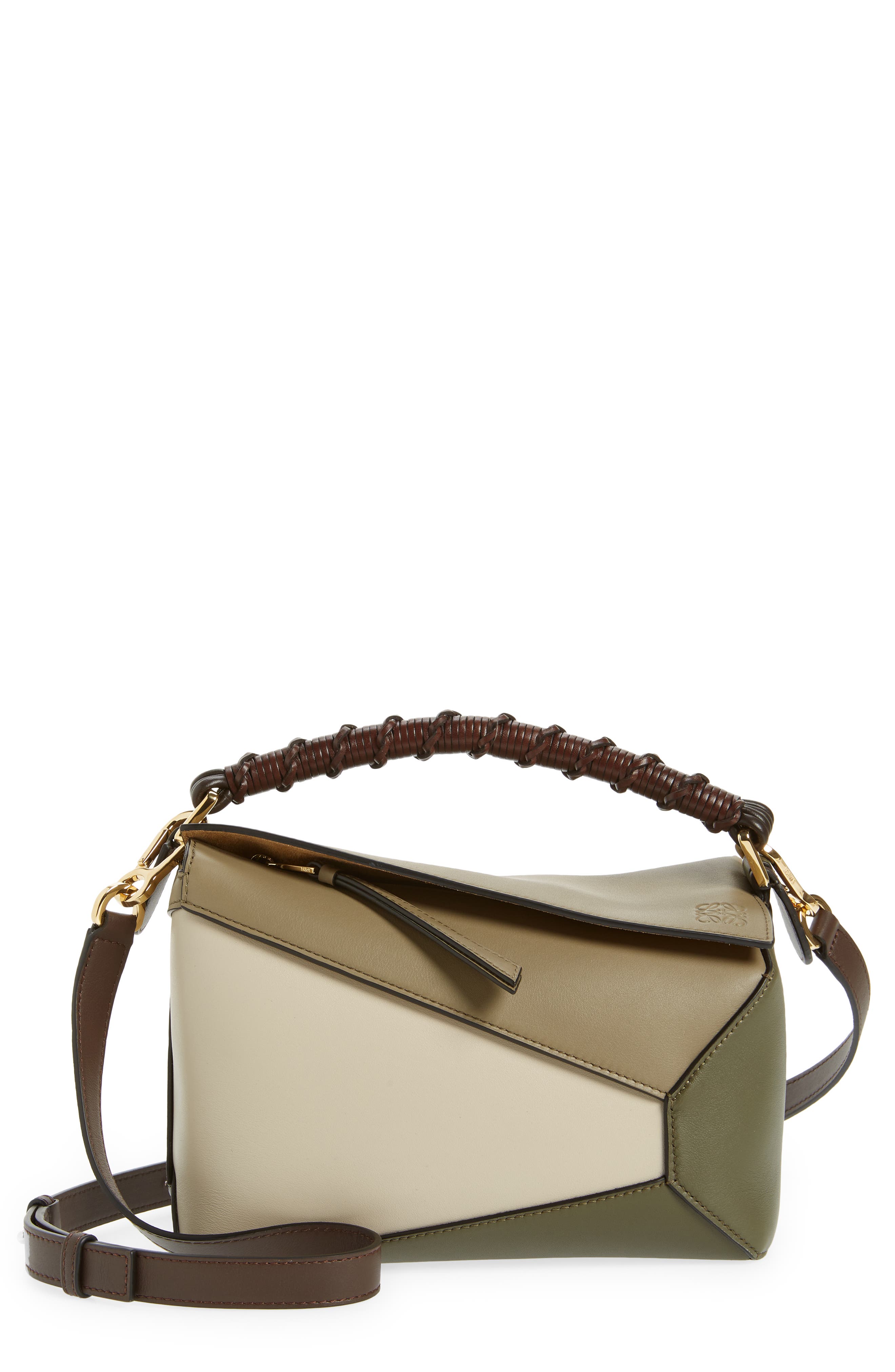 Loewe Small Puzzle Edge Leather Top Handle Bag, Main, color, 