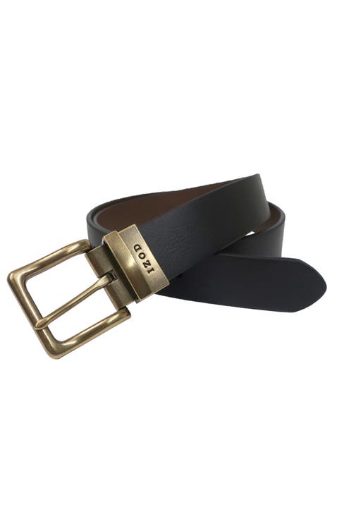 Mens Reversible Cut Edge Leather Belt