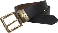 IZOD Mens Reversible Cut Edge Leather Belt