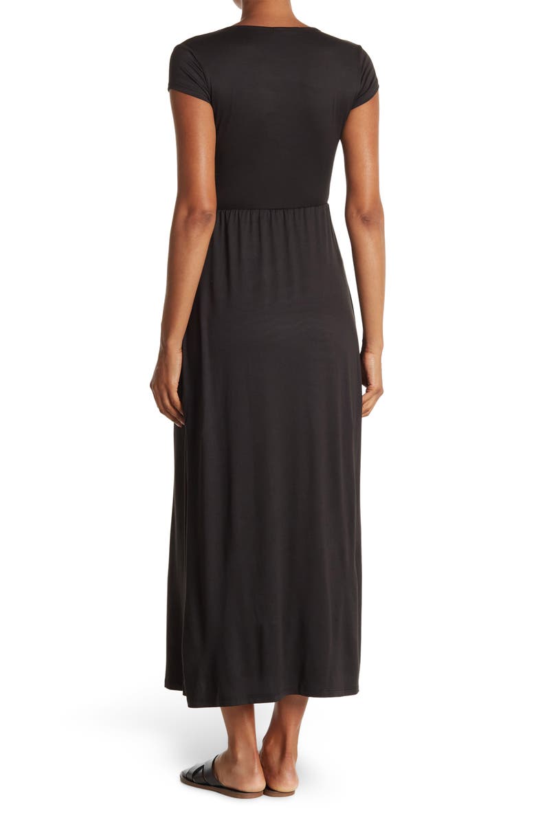 Velvet Torch Crew Neck Pocket Maxi Dress, Alternate, color,