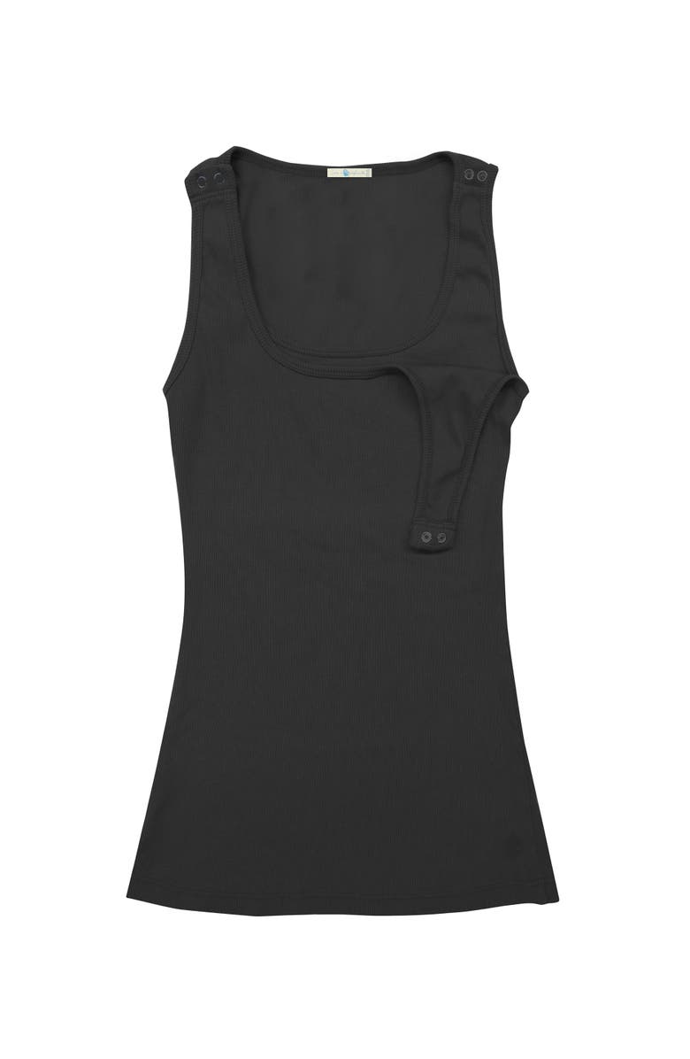 BUN Maternity Nursing Apparel Snap Ribbed Nursing Tank Top, Alternate, color, Black