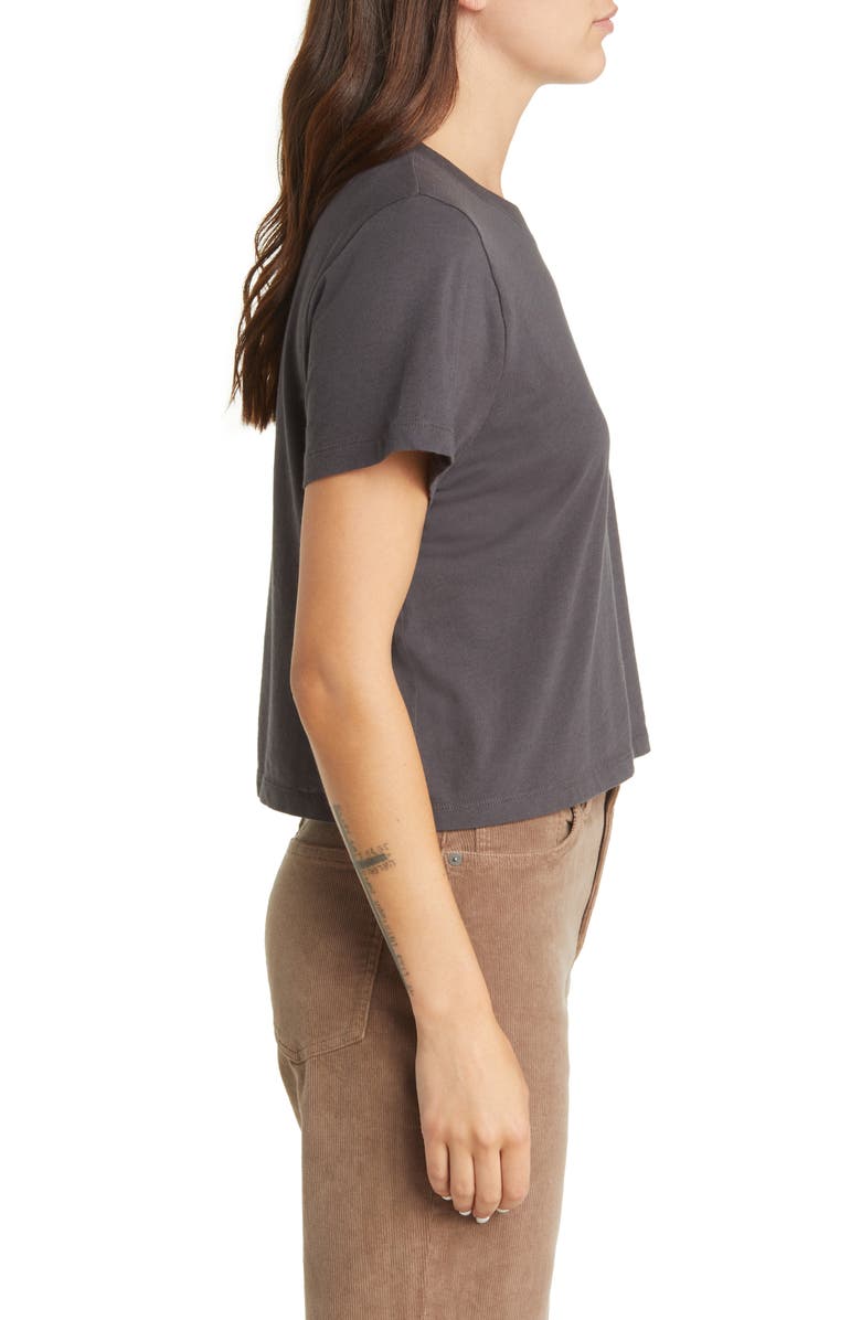 Madewell Lakeshore Softfade Cotton Crop Tee, Alternate, color, Coal