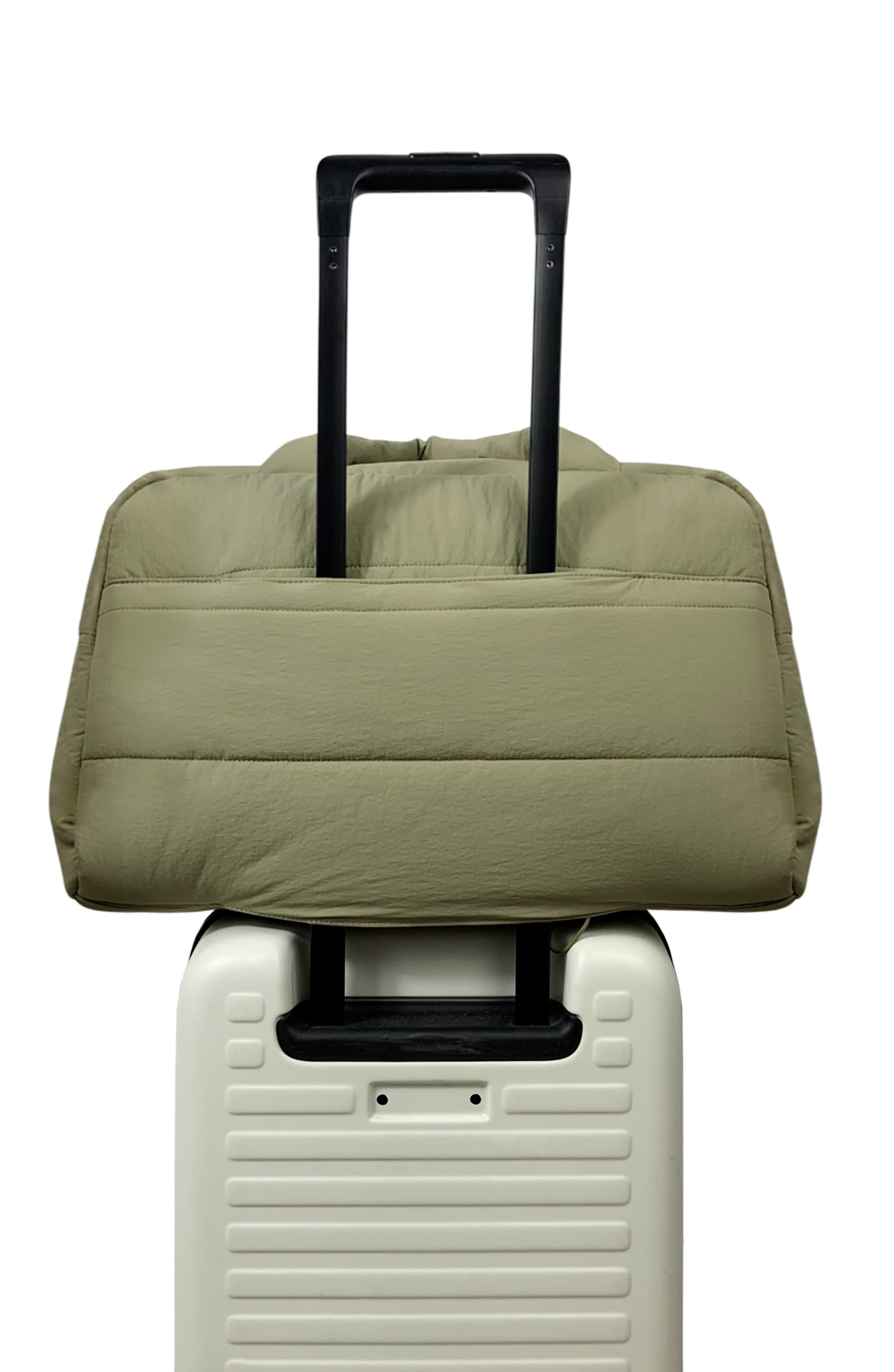 Quinn Large Textured Nylon Duffle, Alternate, color, DARK SAGE