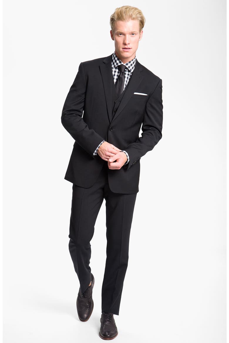 Wool Front Vest, Alternate, color, BLACK SOLID