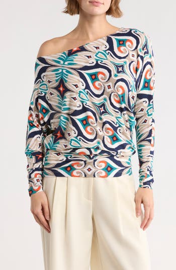Tart Crystal Asymmetric One Shoulder Top In Multi