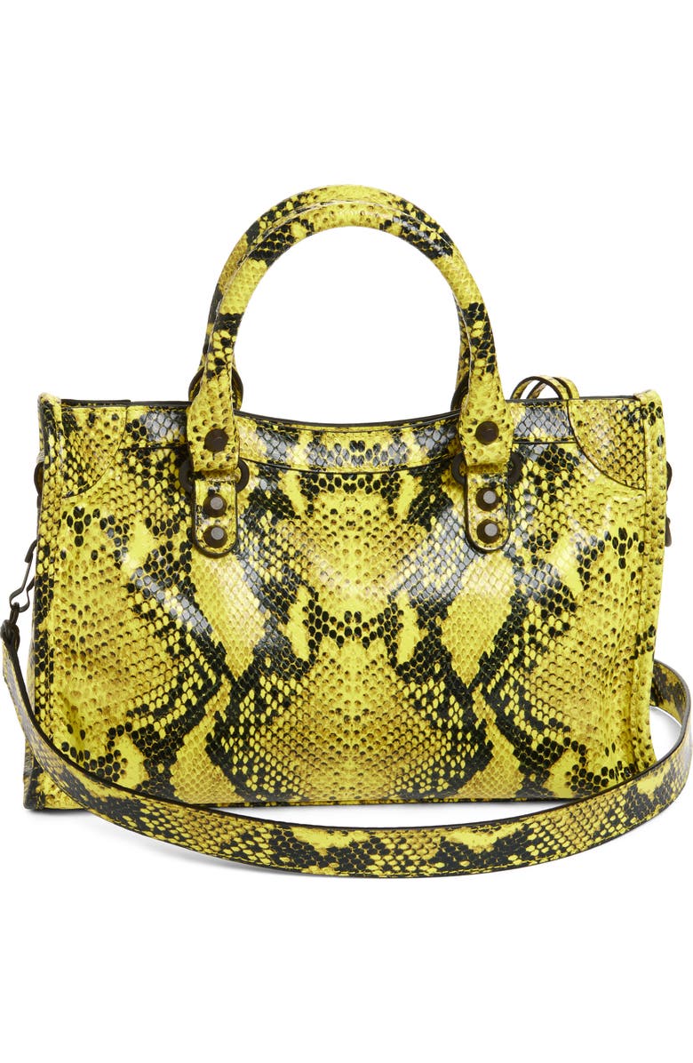 Balenciaga Small Le City Python Embossed Leather Top Handle Bag, Alternate, color,