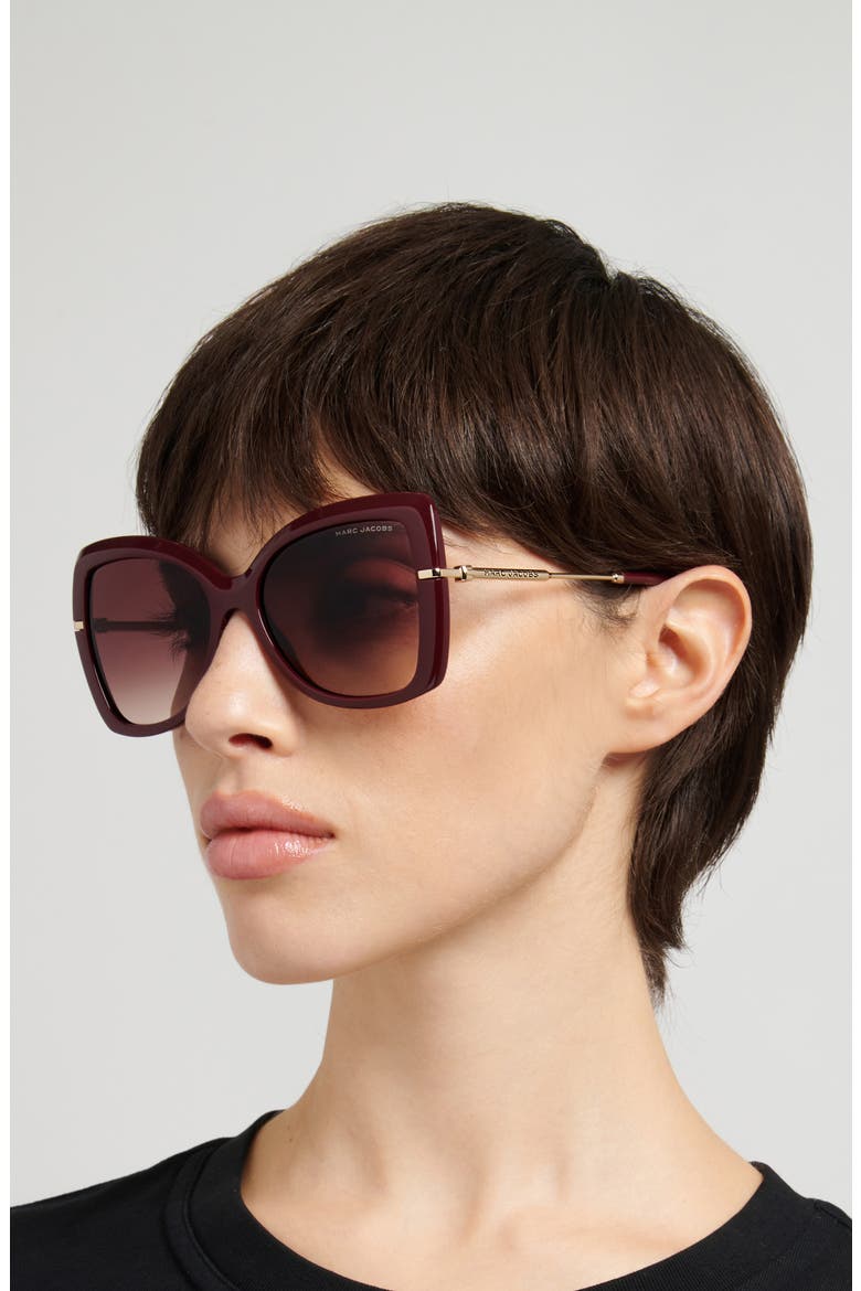 56mm Gradient Butterfly Sunglasses, Alternate, color, 0LHF-HA