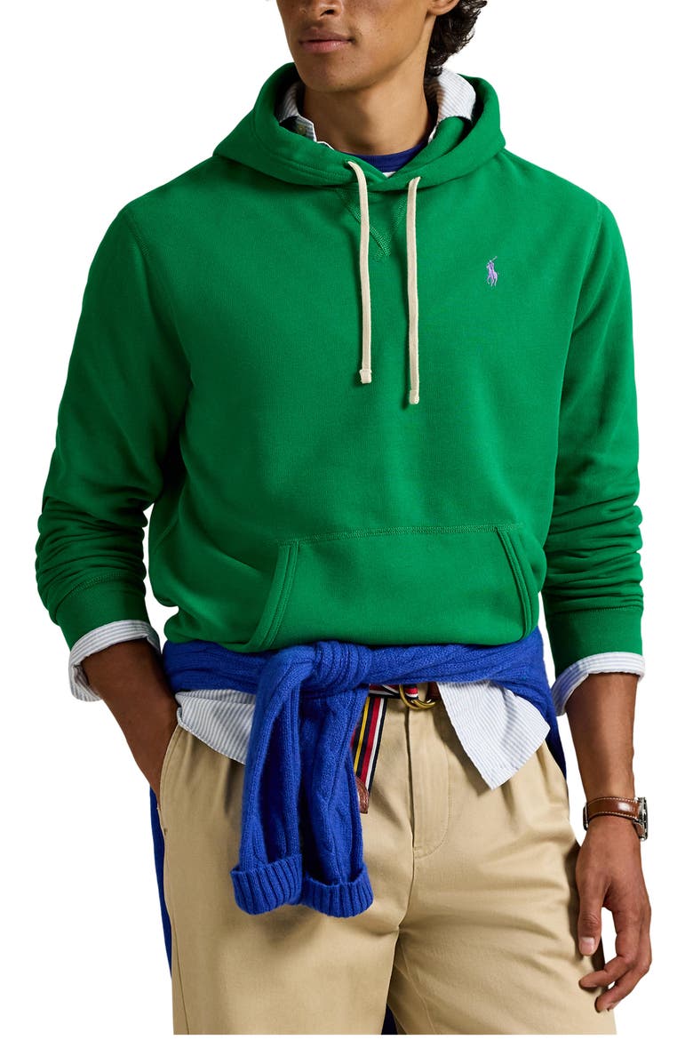 Cotton Blend Fleece Hoodie, Main, color, CRUISE GREEN