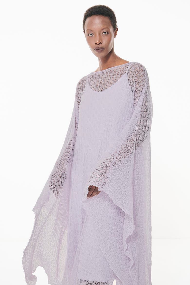 Textured Open Knit Kaftan, Alternate, color, Light/Pastel Purple