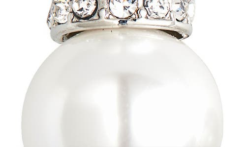 Kenneth Jay Lane Double Faux Pearl Clip-on Earrings In Metallic