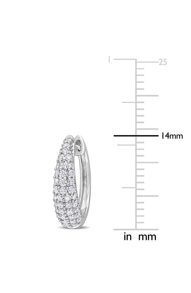 DELMAR Created Moissanite Hoop Earrings, Alternate, color, White