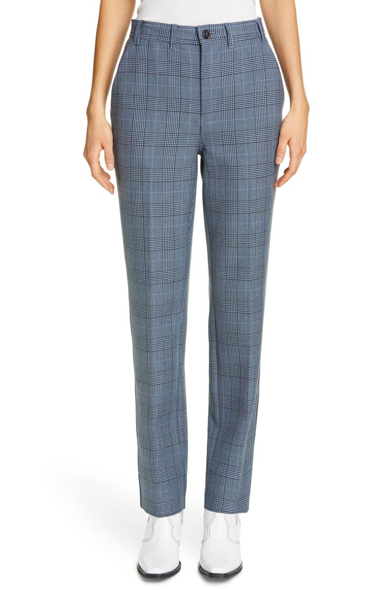Ganni Plaid Suiting Pants, Main, color, 