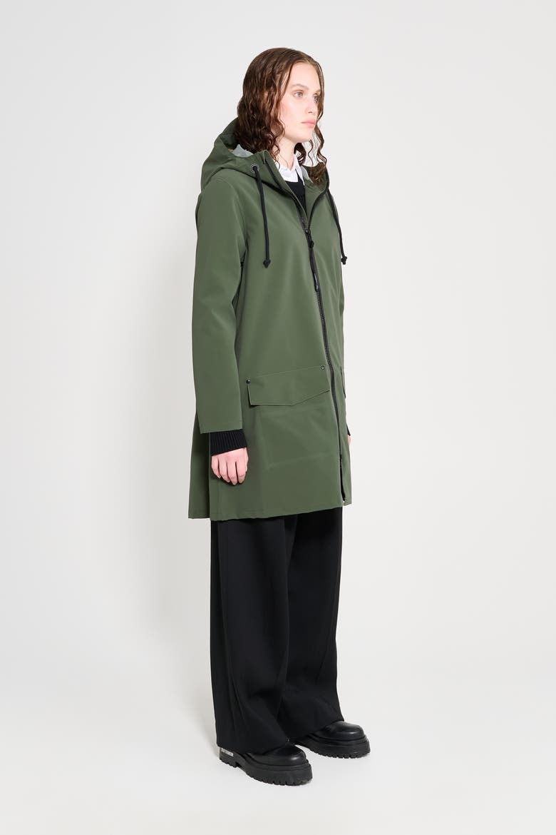 Mosebacke Patch Raincoat, Alternate, color, Bottle Green