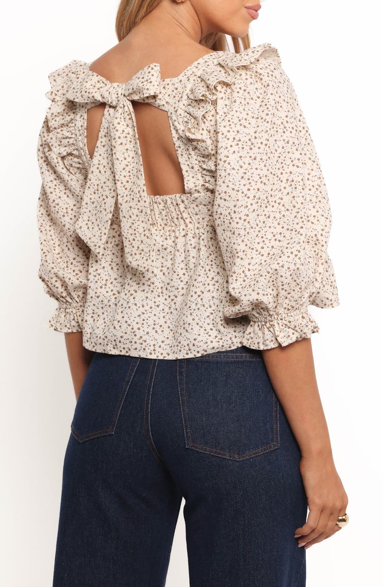 Petal & Pup Belakey Floral Print Cotton & Linen Crop Top, Alternate, color, 