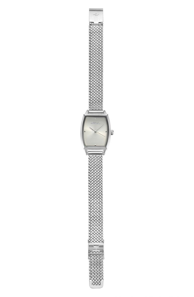 Ettika Timeless Texture Watch, Alternate, color, Bone And Silver