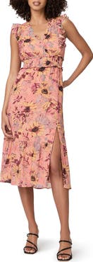 PAIGE Katharina Floral Sleeveless A-Line Silk Dress