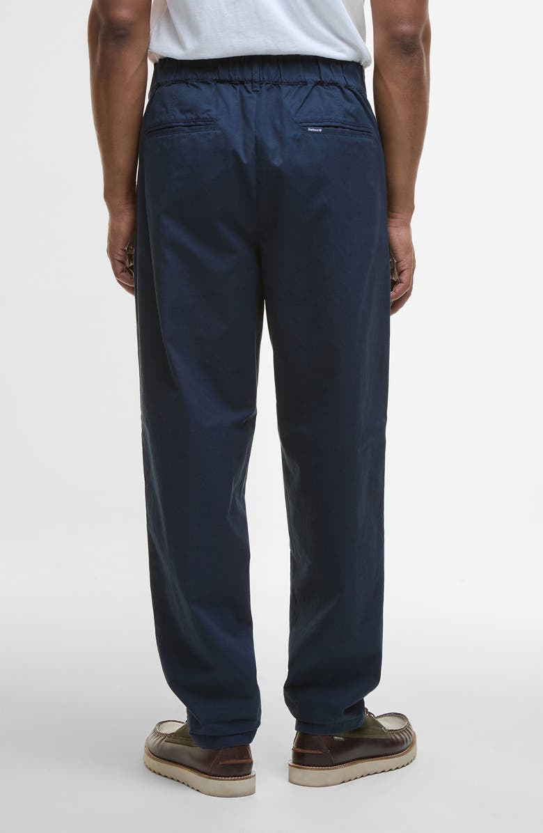 Barbour Cole Relaxed Fit Pleated Cotton Poplin Chinos, Alternate, color, Navy