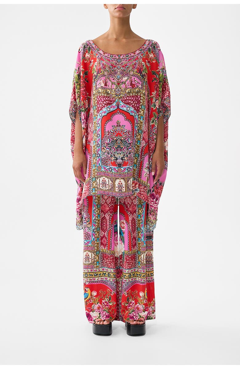 Camilla Short Round Neck Kaftan, Main, color, Heirloom Empire