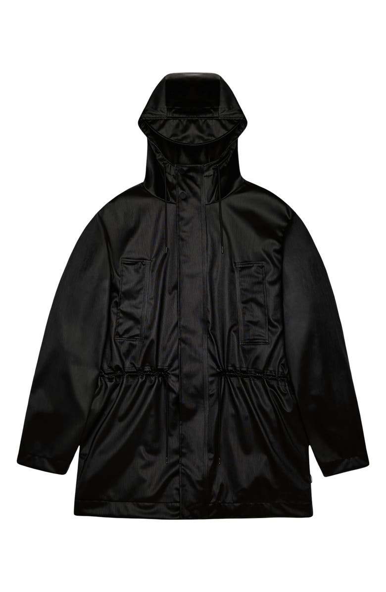 Rains Bold Waterproof Raincoat, Alternate, color, Black Grain