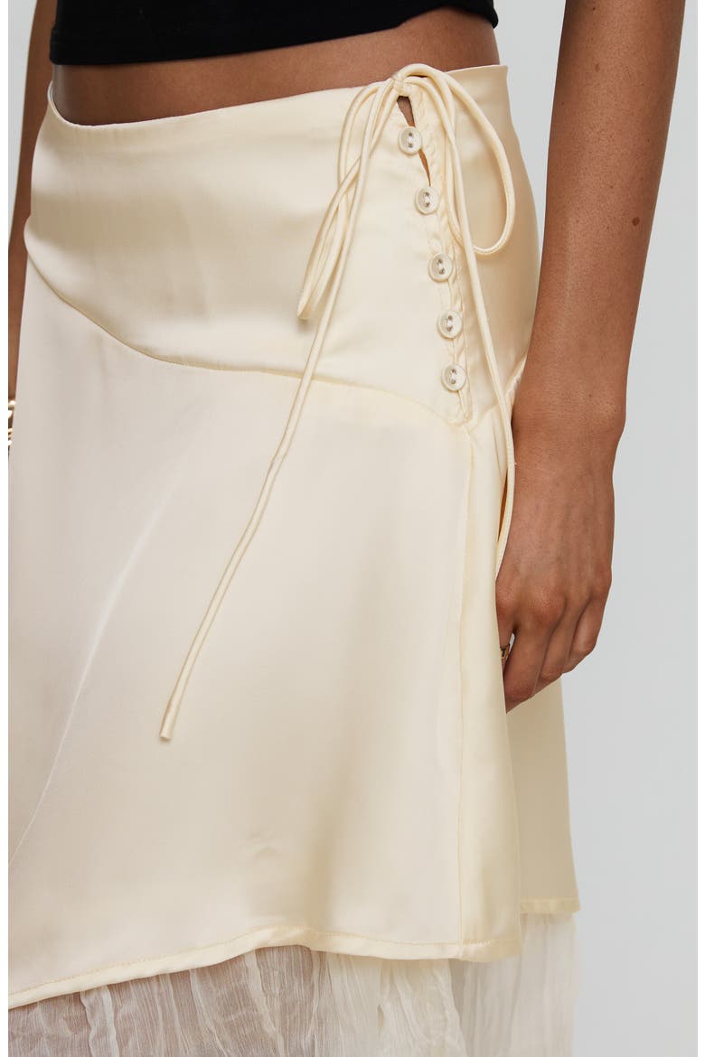 Rosemead Layered Asymmetric Satin Skirt, Alternate, color, CREAM