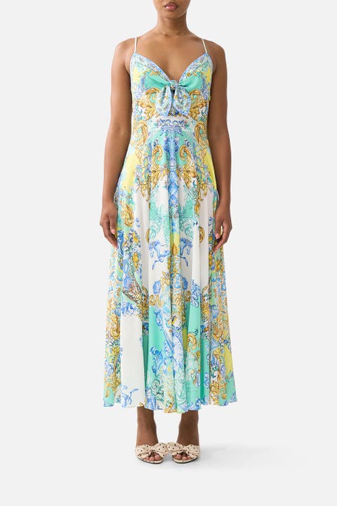 Long Dress With Tie Front