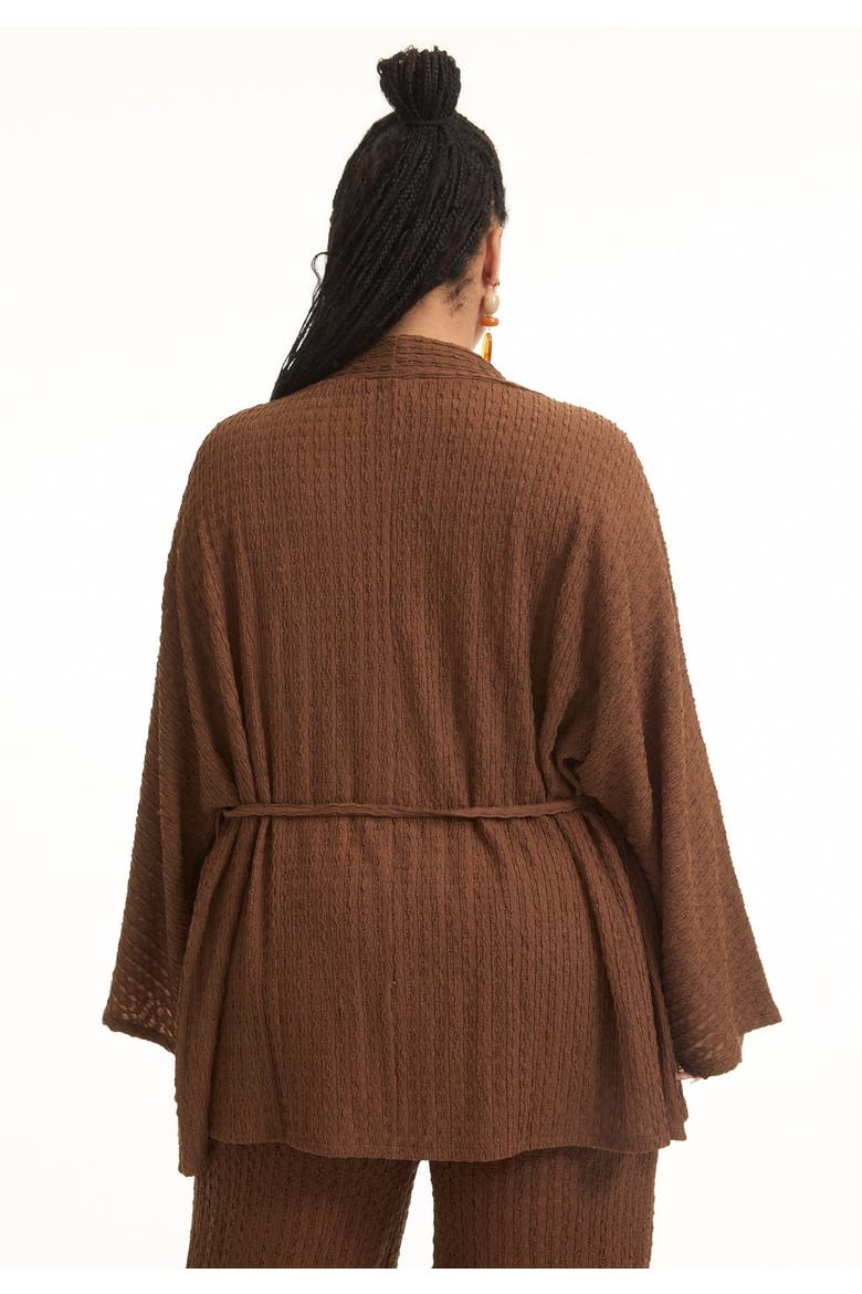 Tie Waist Knitted Wrap, Alternate, color, CAPPUCCINO