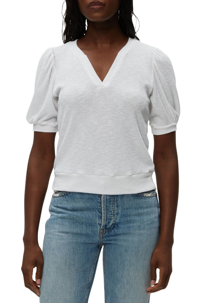 Michael Stars Quinn Puff Sleeve Rib Top, Main, color, 