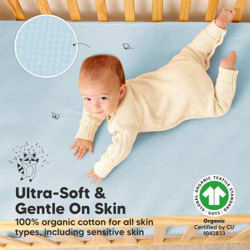 Keababies 2-pack Quin Protect+ Waterproof Crib Mattress Protector In Glacier