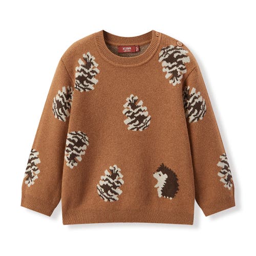 Milkbarn Knitted Sweater In Brown