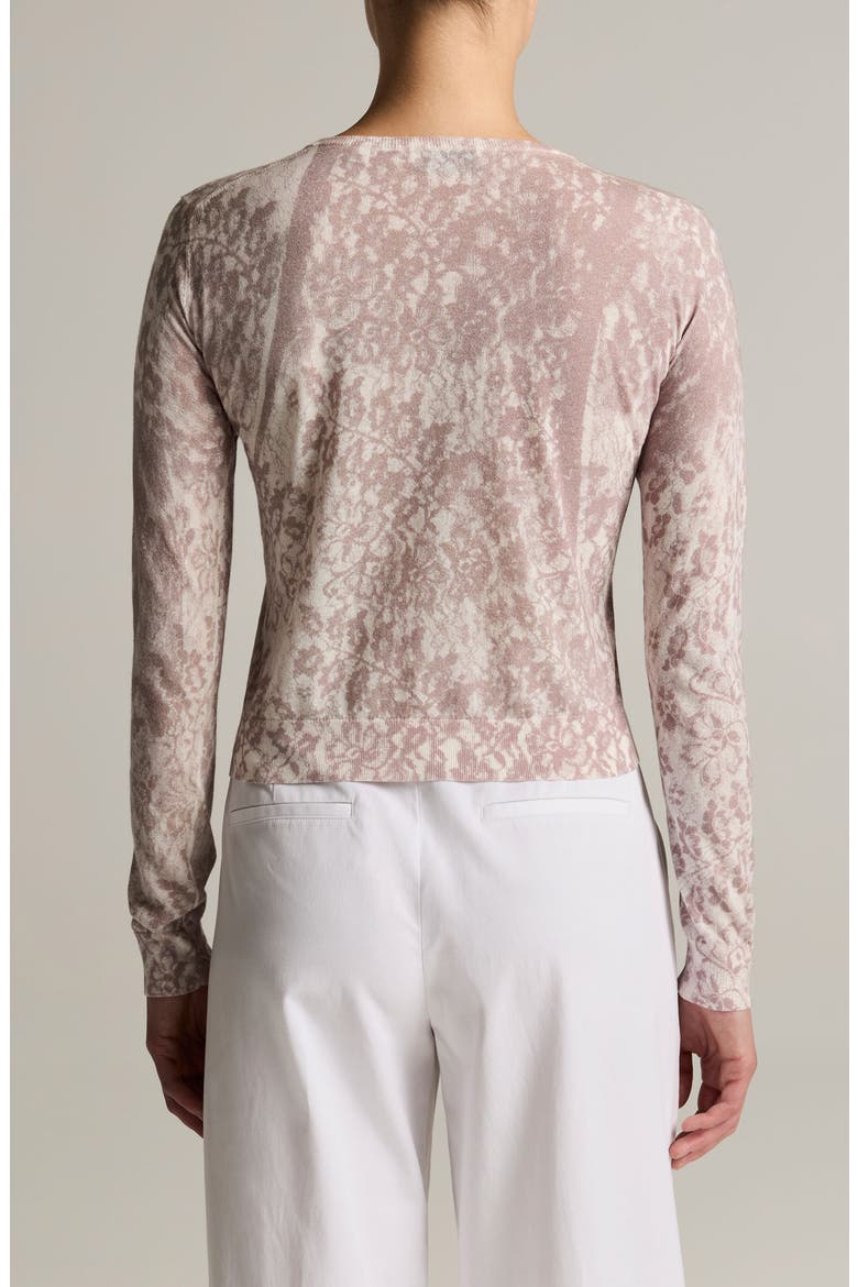 Print Lace Cardigan, Alternate, color, MAUVE LILAC LACE