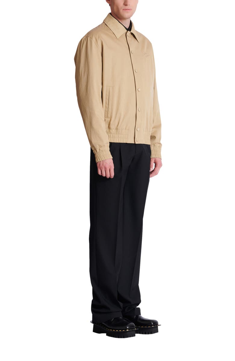 Balmain Cotton canvas bomber jacket, Alternate, color, Beige