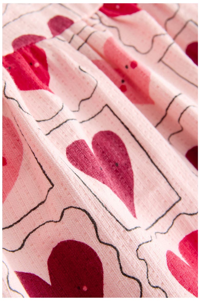 Kids' Heart Print Cotton Jersey Dress, Alternate, color, RED