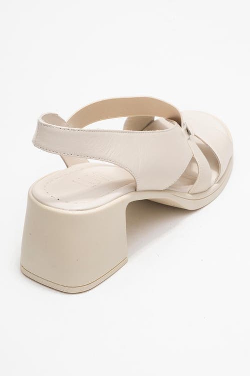 Forever & Always Shoes Crina Elasticated Leather Chunky Heel Sandal In Brown