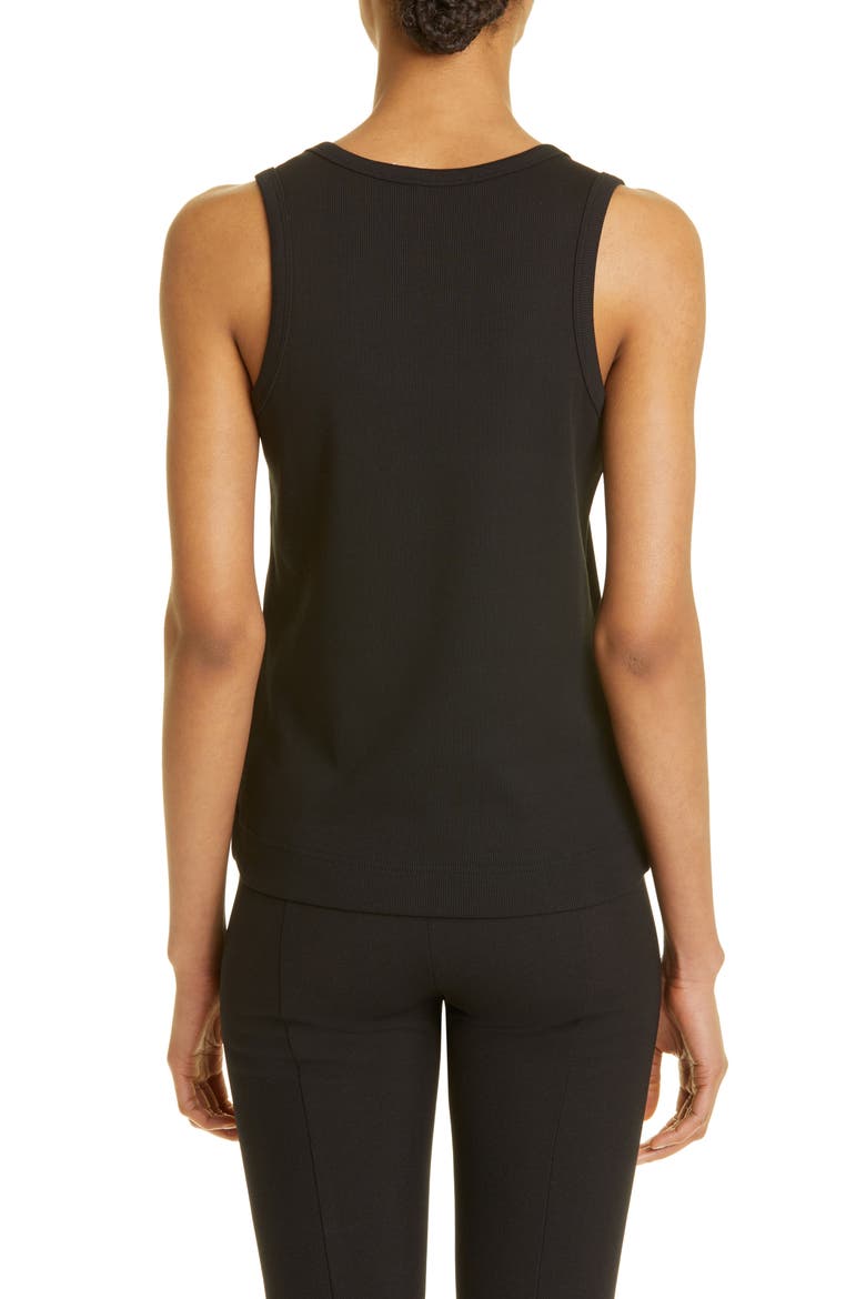 Logo Cotton Rib Tank Top, Alternate, color, BLACK