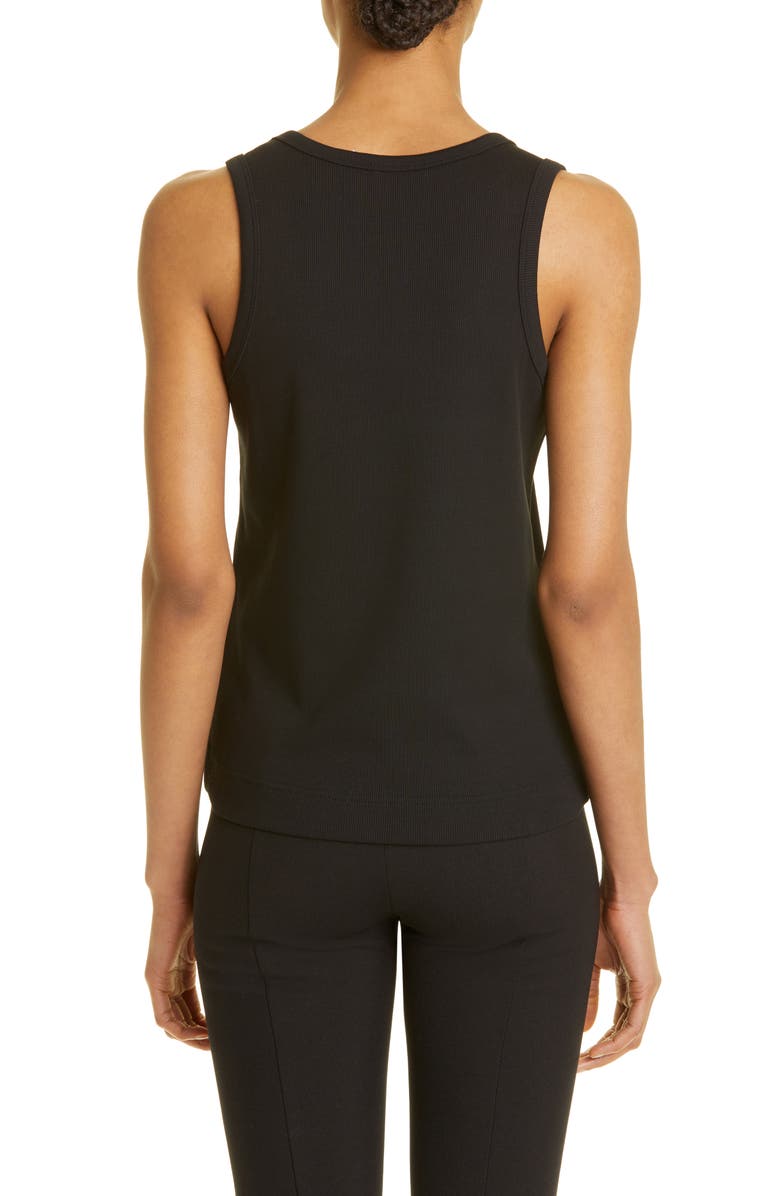 Moncler Logo Cotton Rib Tank Top, Alternate, color,