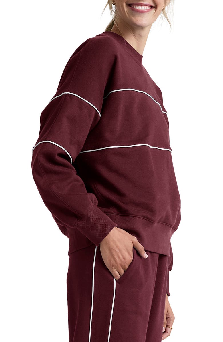 Beyond Yoga Piper Oversize LuxeFleece Sweatshirt, Alternate, color, Dark Cherry