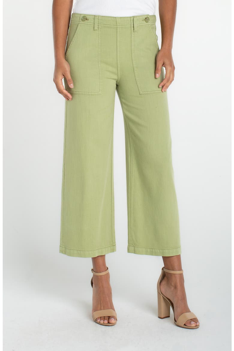 High Waist Crop Wide Leg Utility Pants, Main, color, LOTUS