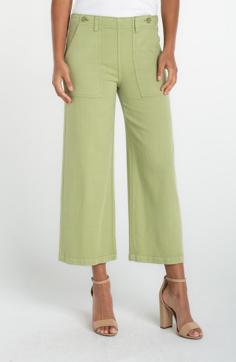 Liverpool Los Angeles High Waist Crop Wide Leg Utility Pants, Main, color, Lotus