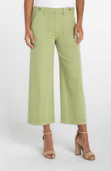 High Waist Crop Wide Leg Utility Pants