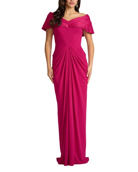 Seraphine Pleated Portrait Collar Gown