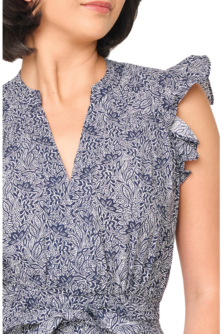 Floral Tie Waist Maxi Dress, Alternate, color, MIDNIGHT VINE