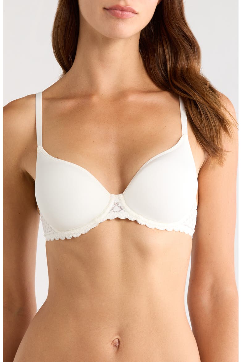 Subtile 3D Underwire Plunge Bra, Main, color, IVORY